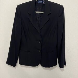 Hillard & Hanson Black Tailored Blazer Professional Suit Jacket